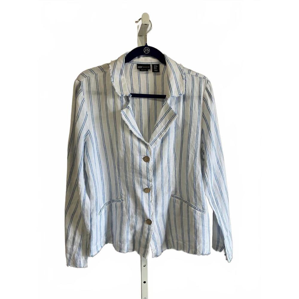 JNY Jones New York Women's Button-Up Linen Shirt. Medium